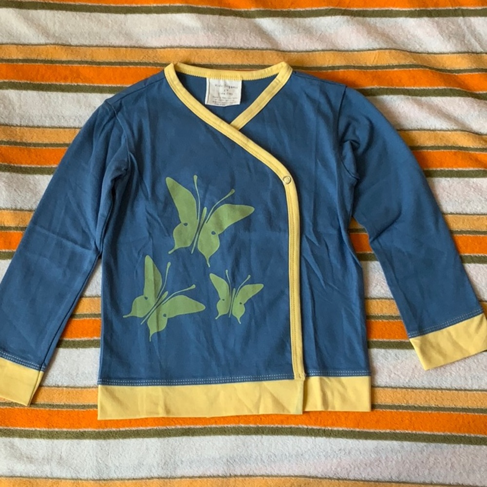 NWT Kids Organic girls butterfly wrap top in 3T